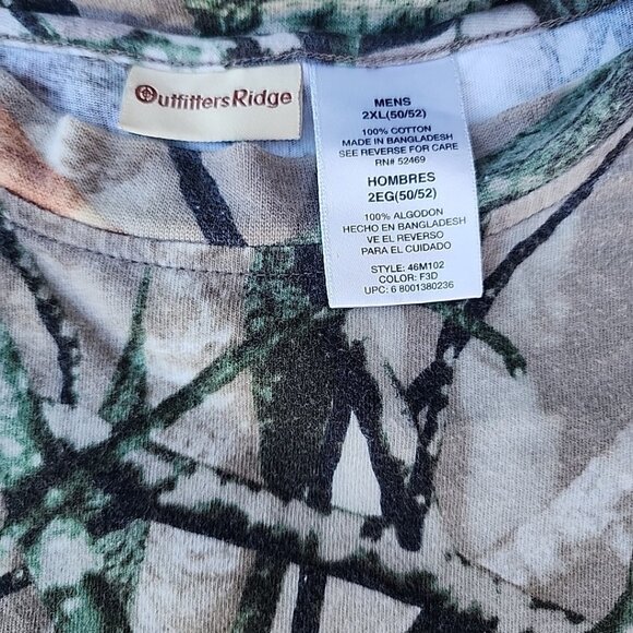 Outfitters Ridge Fusion 3D Camo Long Sleeve Hunting Camping T-Shirt Mens Sz 2XL - Picture 4 of 8